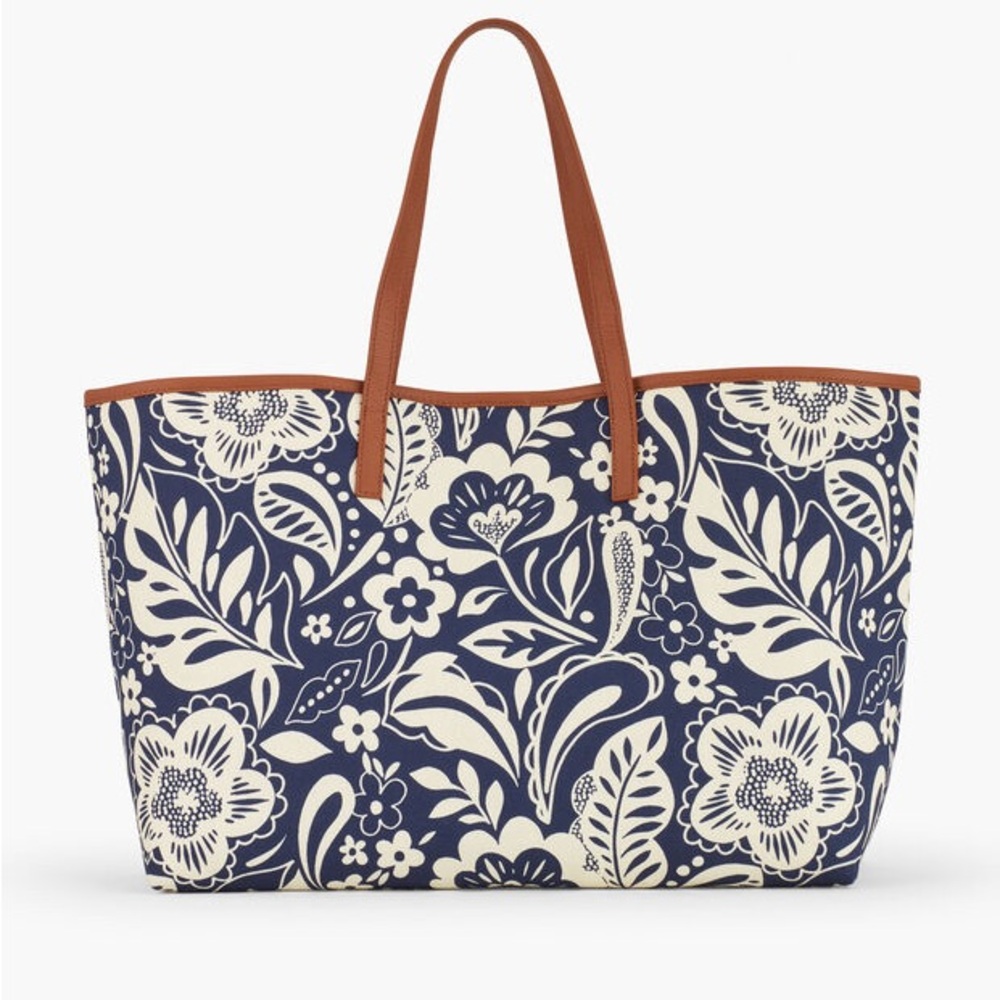 Talbots Printed Canvas Tote - Abstract Floral NWT